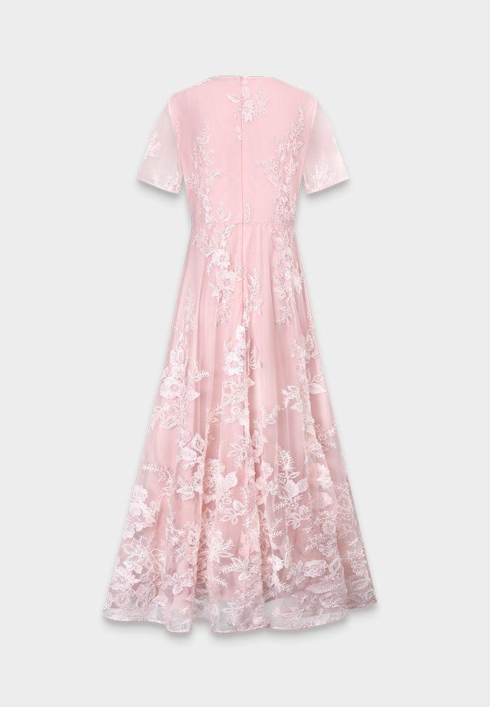 Rosé Dentelle Jardin Dress