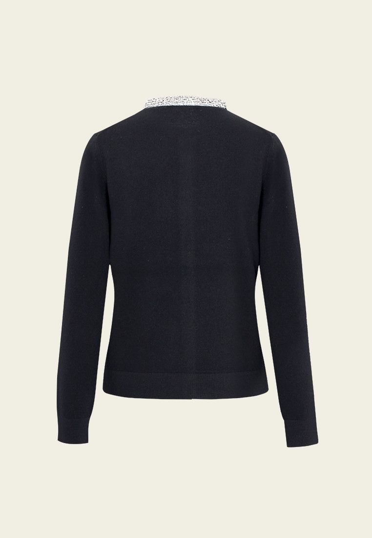 Broderie Fleurie Ribbed Knit Top