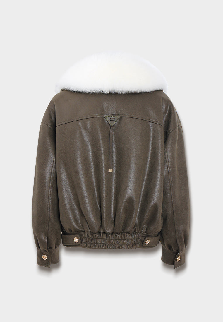 Frosted Fitted Leather Jacket