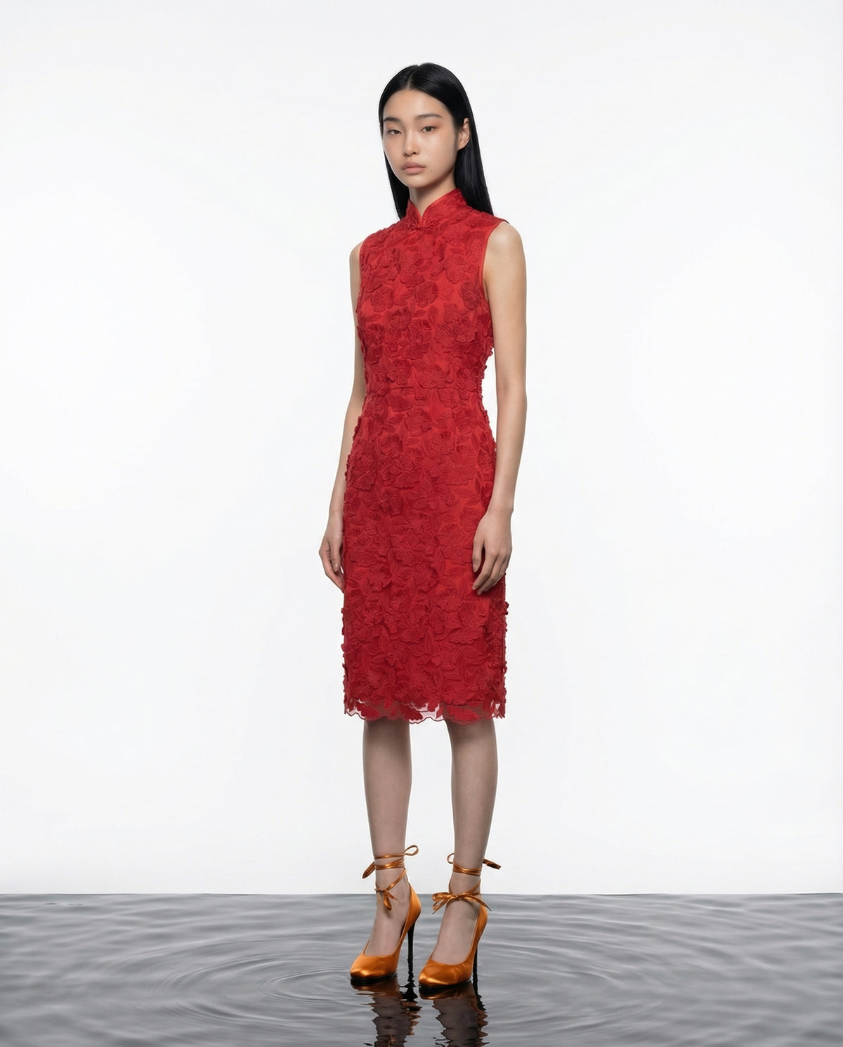 Scarlet Bloom Cheongsam Dress