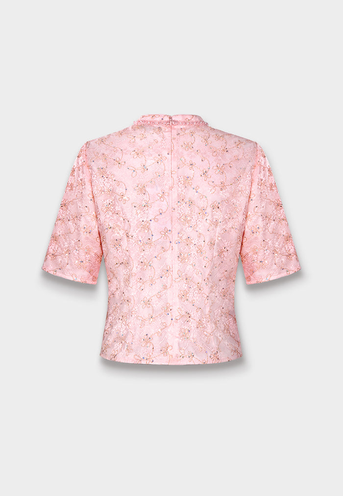 Blush Lace Embellished Blouse