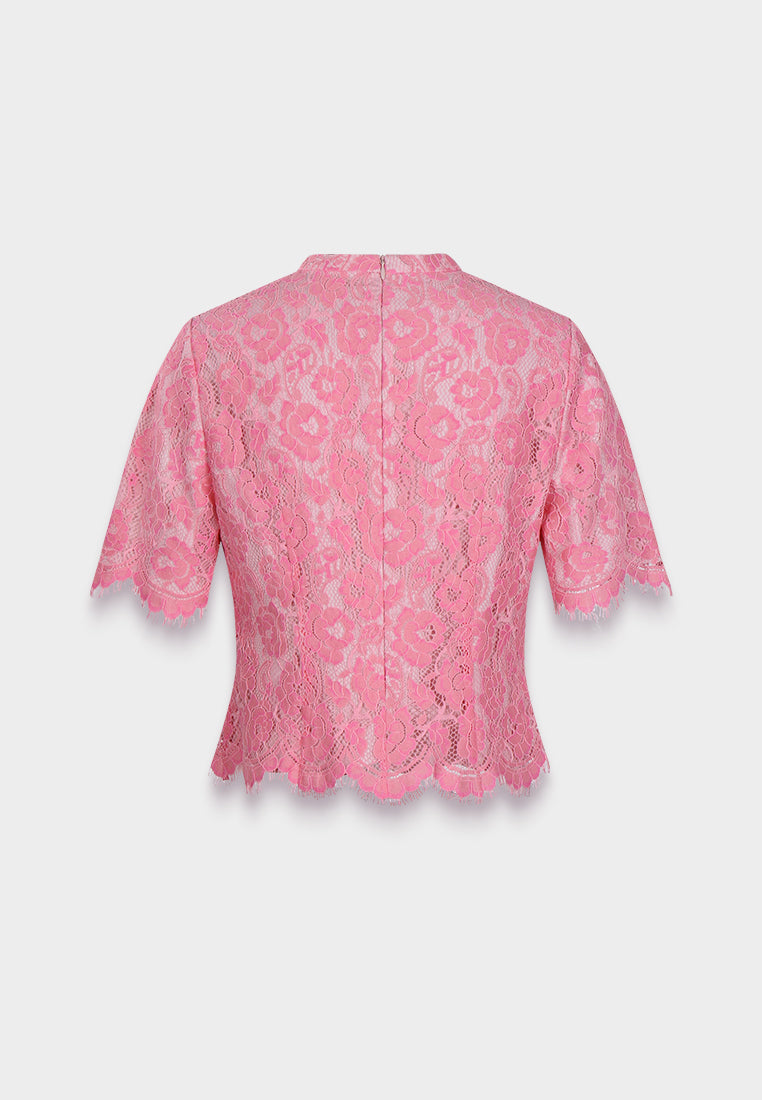 Blush Elegance Lace Blouse