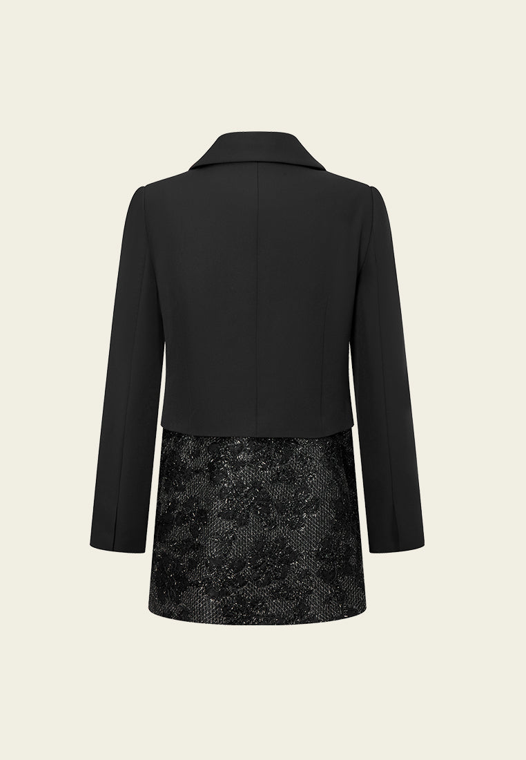 Detachable Layered Frayed Lurex Lace-detail Jacket