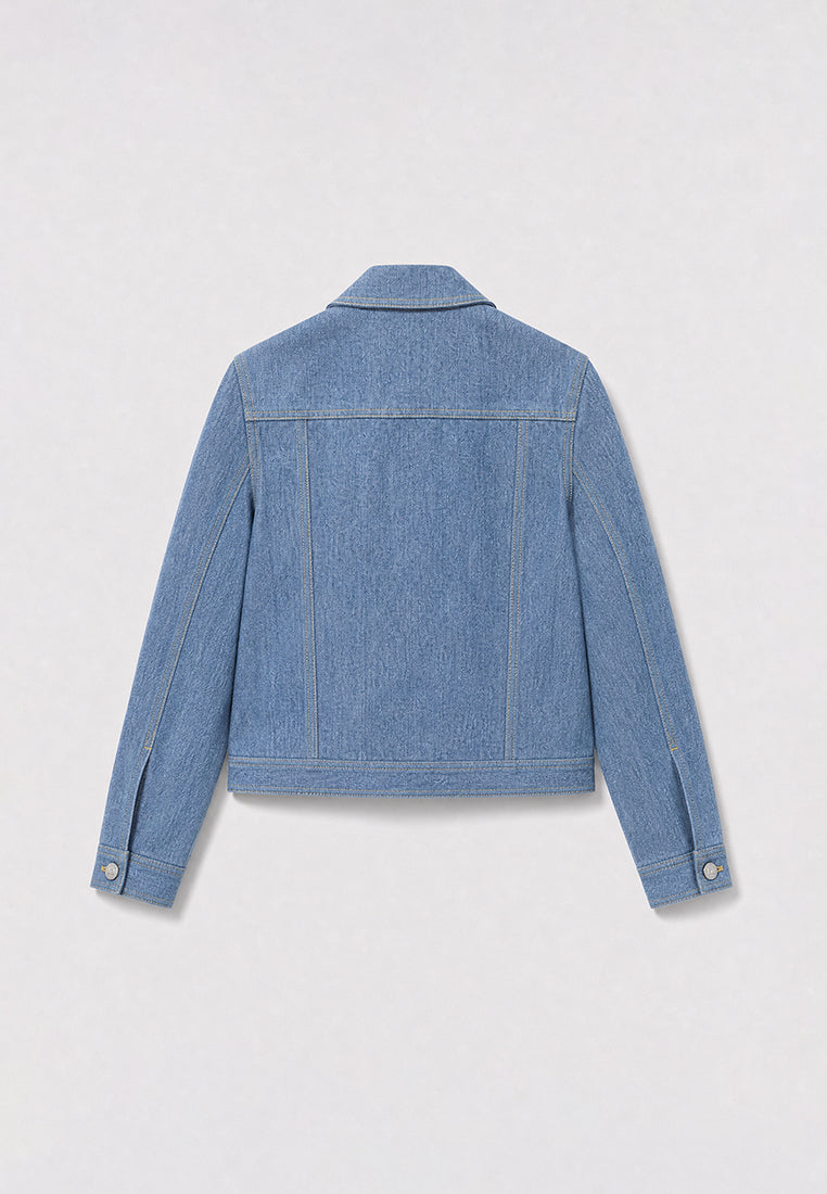 Bleu Denim Cristal Fleur Jacket