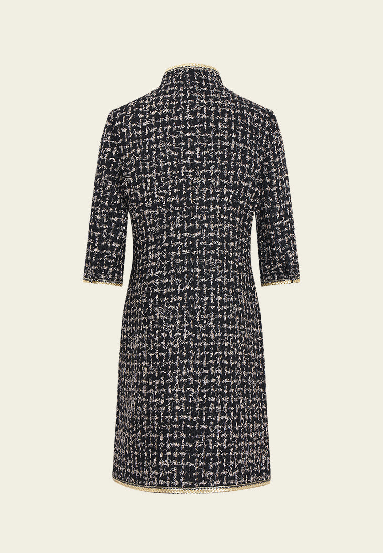 Éclat Embellished Sleeve Tweed Coat