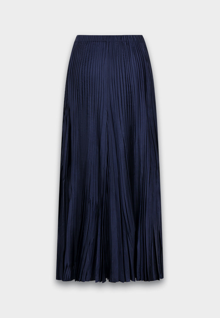 Midnight Blue Pleated Skirt