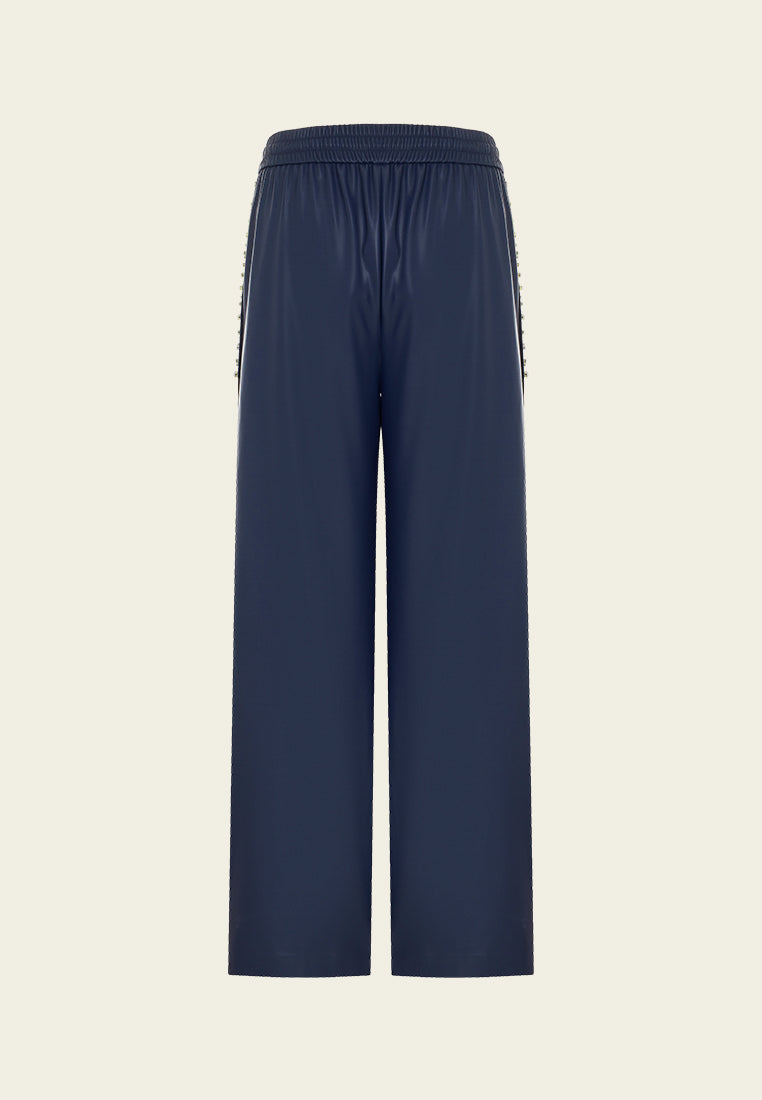 Sporty Vegan Leather Trousers