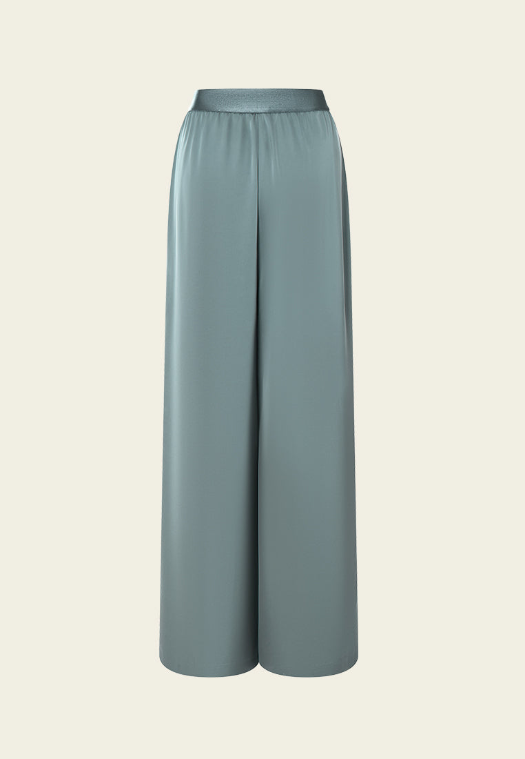 Elasticated-Waistband Straight-Leg Trousers