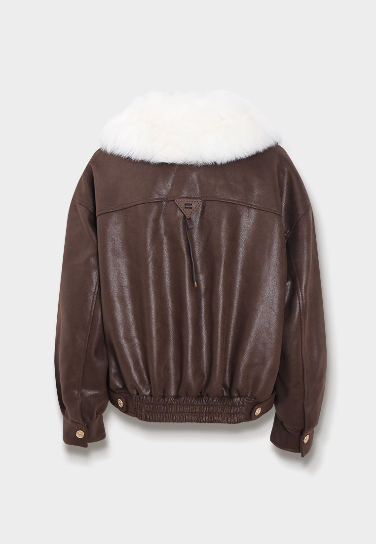 Frosted Fitted Leather Jacket