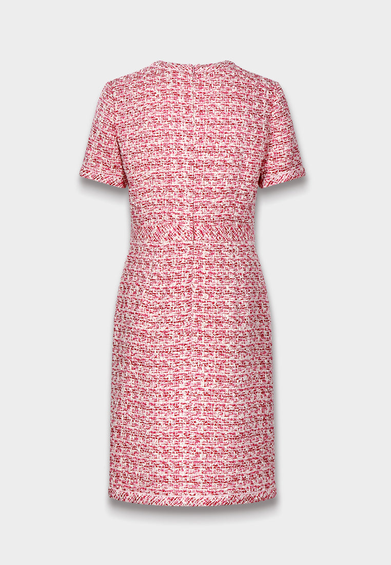 Crimson Weave Pocket Dress