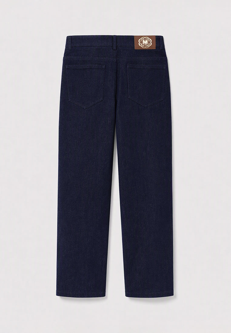 Bleu Denim Sequins Doré Jeans