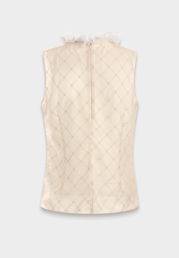 Ethereal Ruffle Diamond Blouse