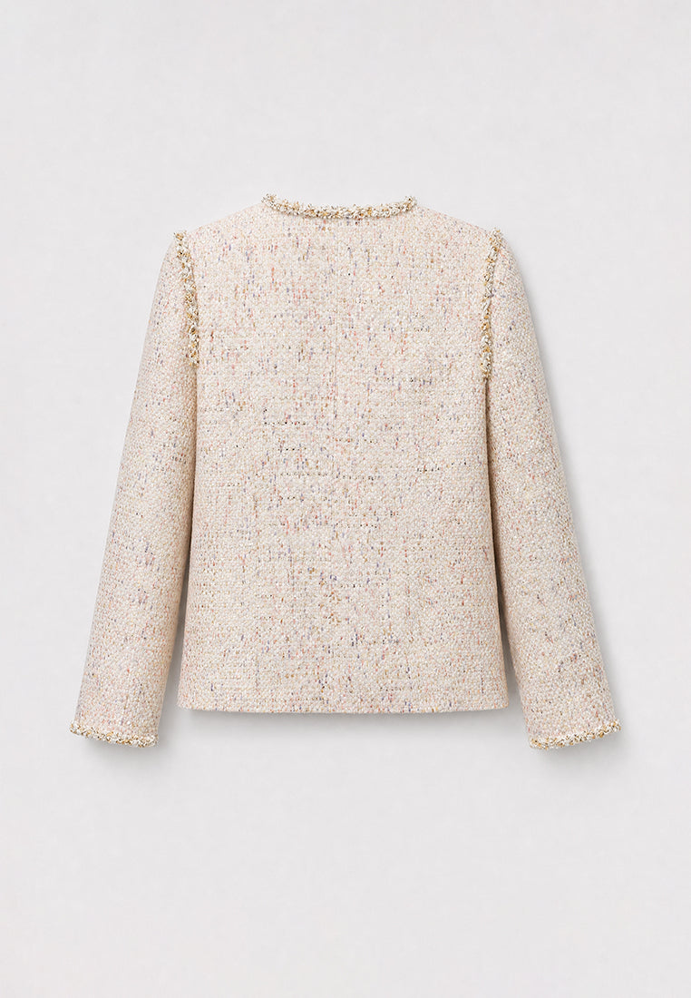 Crème Tweed Doré Tresse Jacket