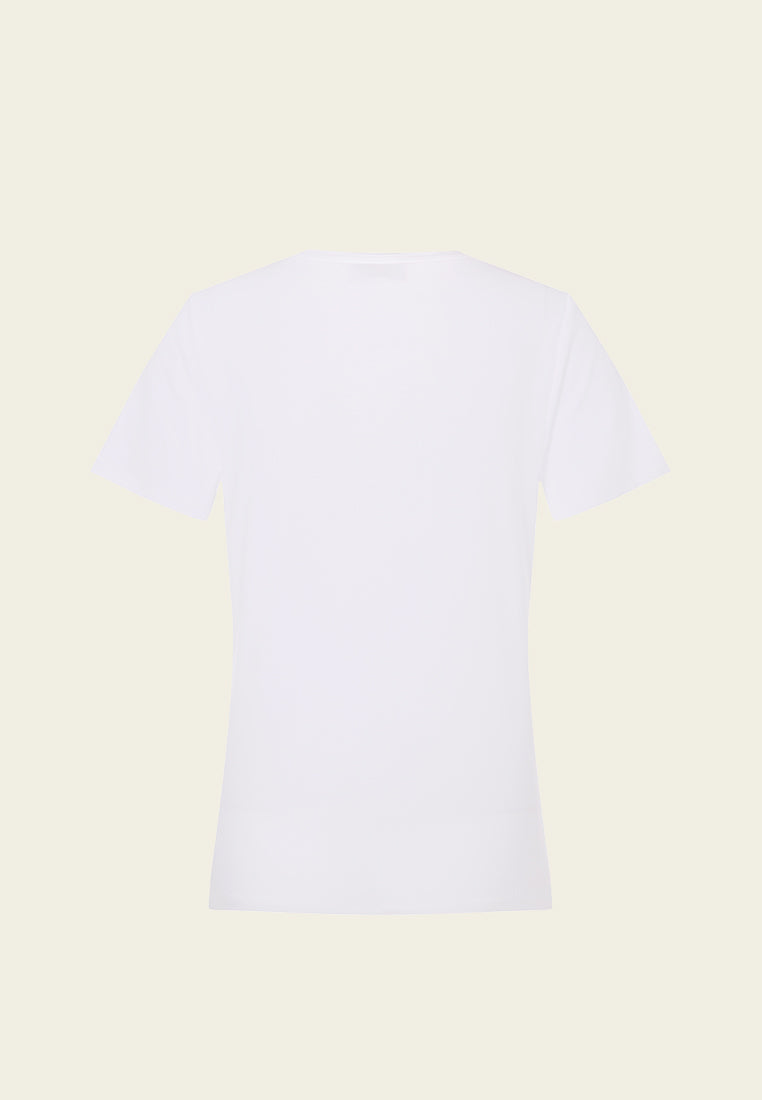 Crew-neck Lace Logo T-shirt