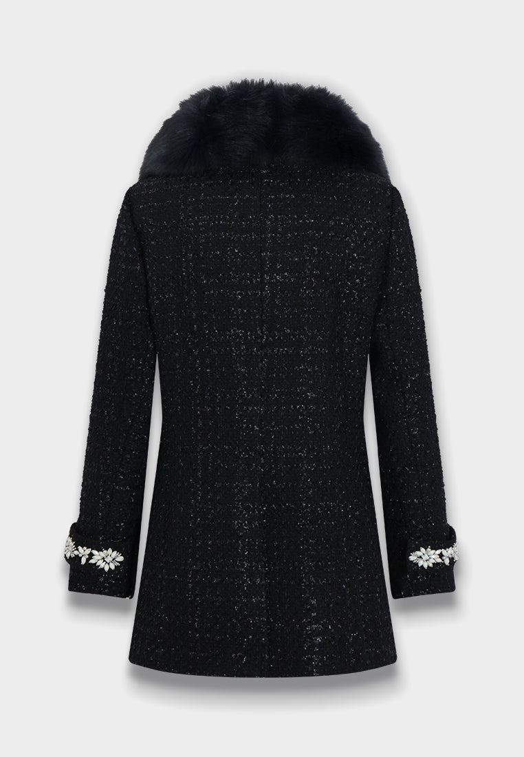 Noir Étoile Tweed Coat