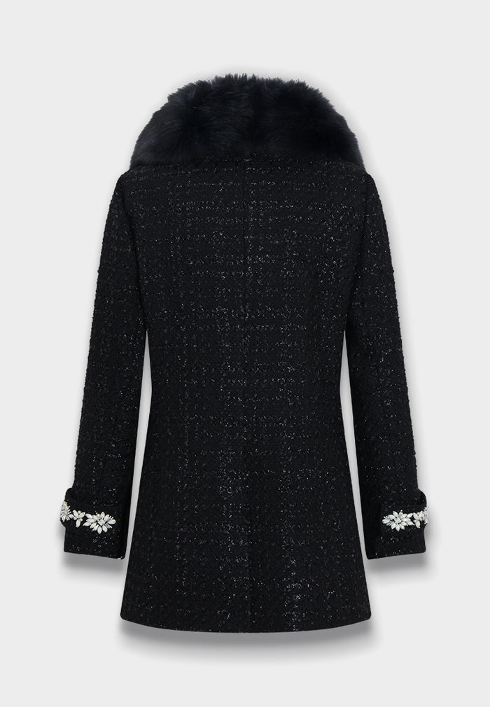 Noir Étoile Tweed Coat