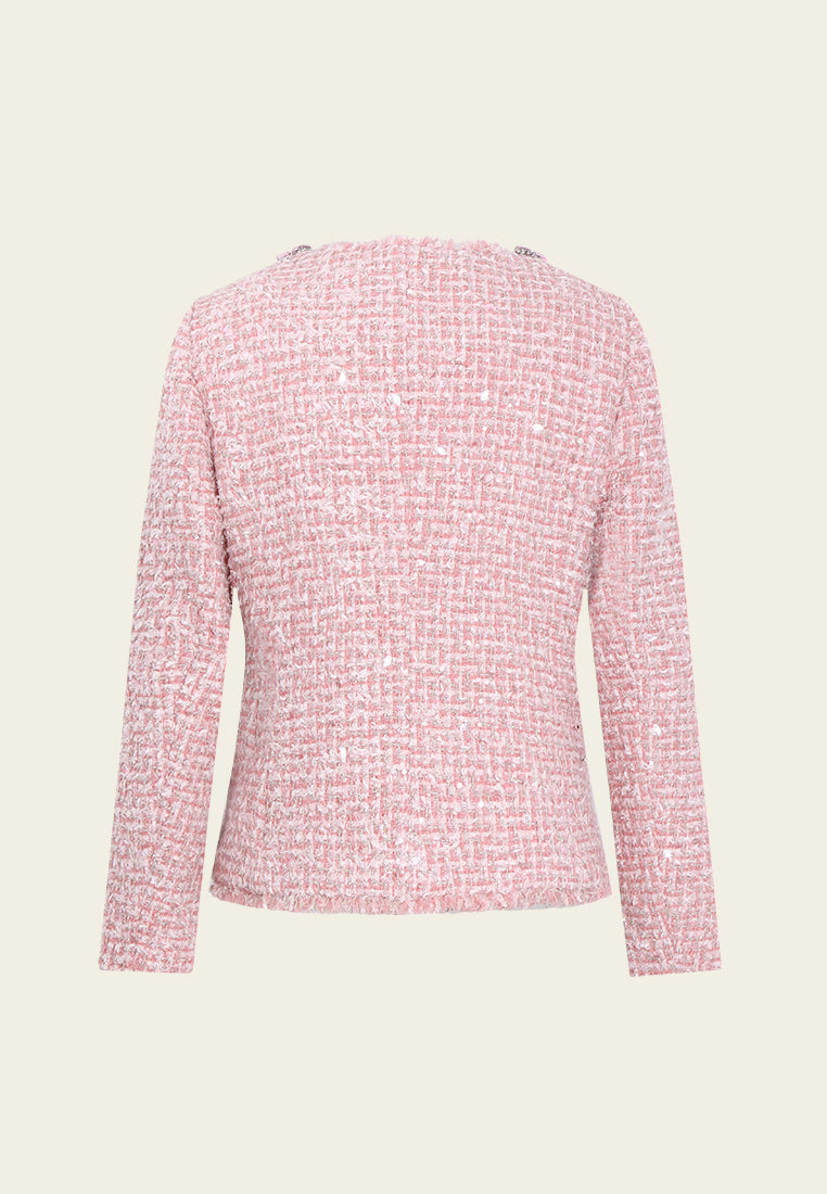 Fleur-Embellished Tweed Jacket