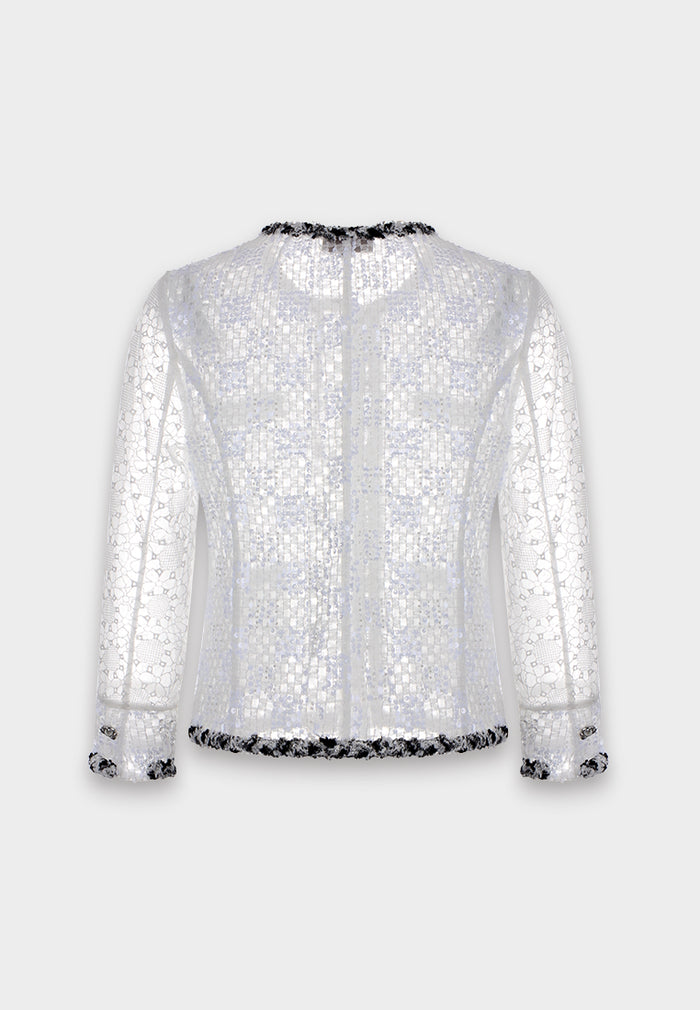 Contrast Lace Sequin Jacket