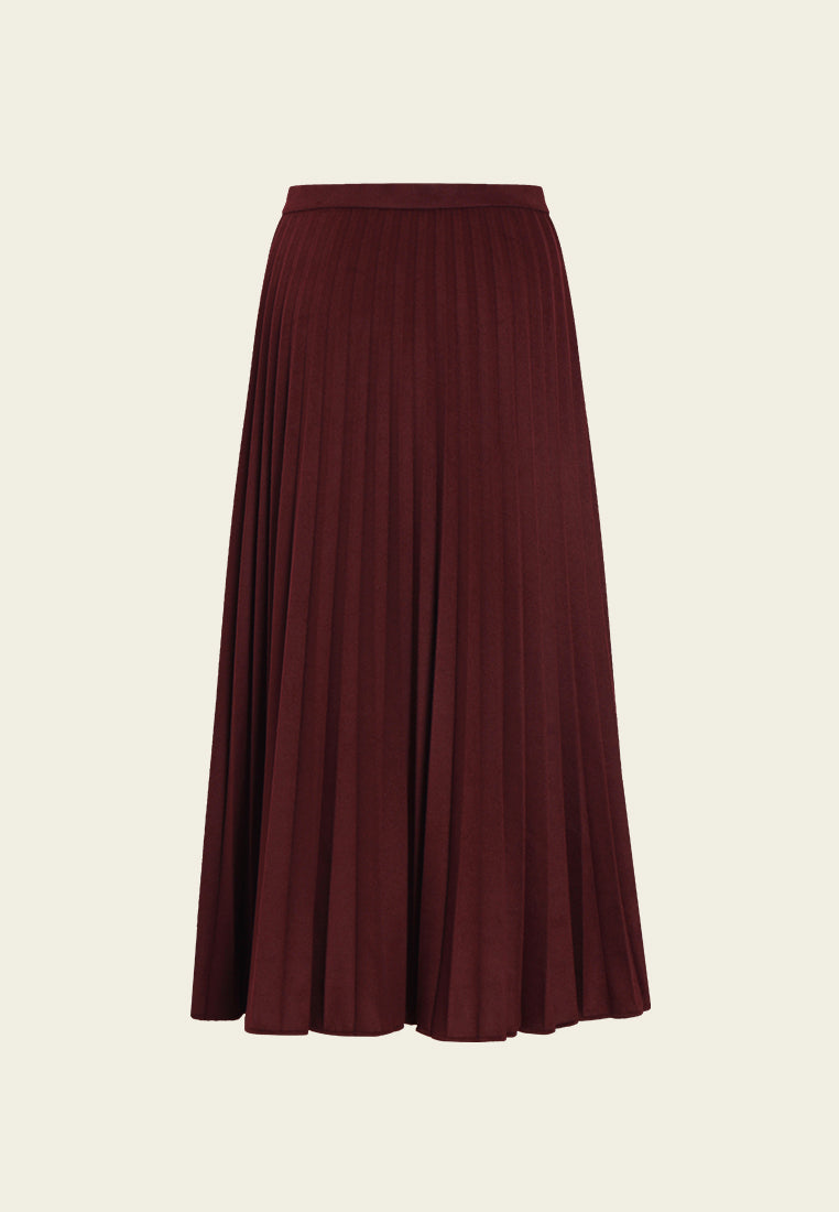 Plissé Noir Midi Skirt