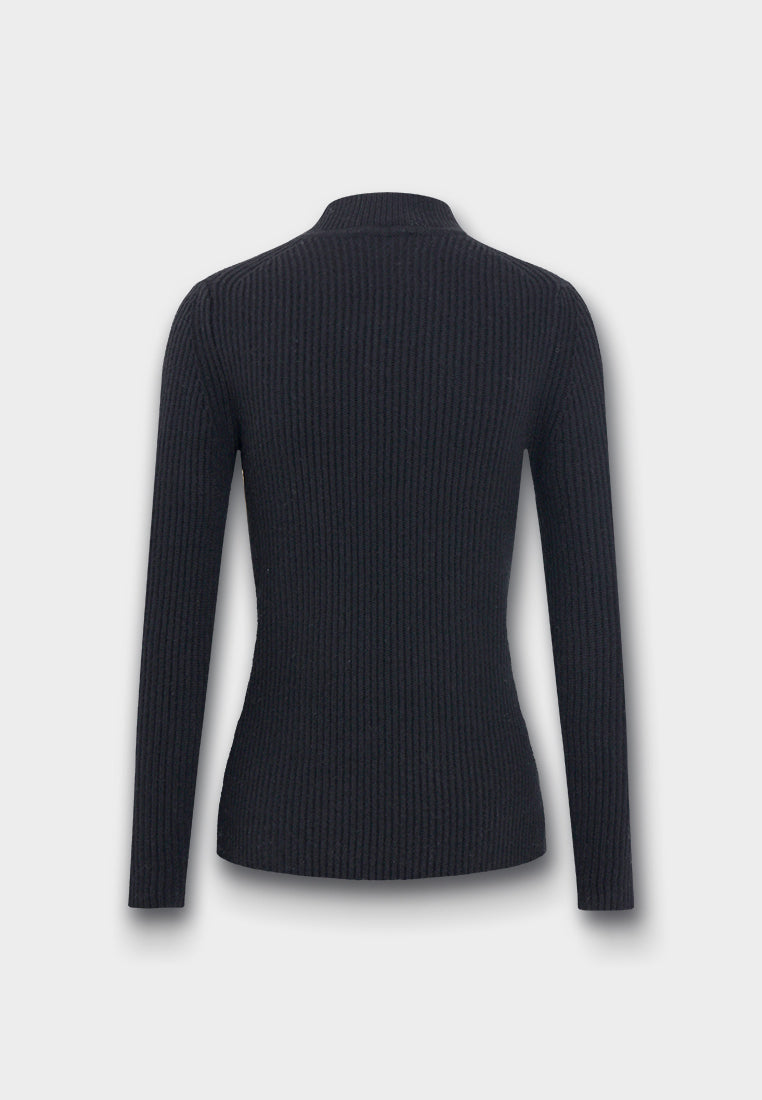 Broderie Fleurie Ribbed Knit Top