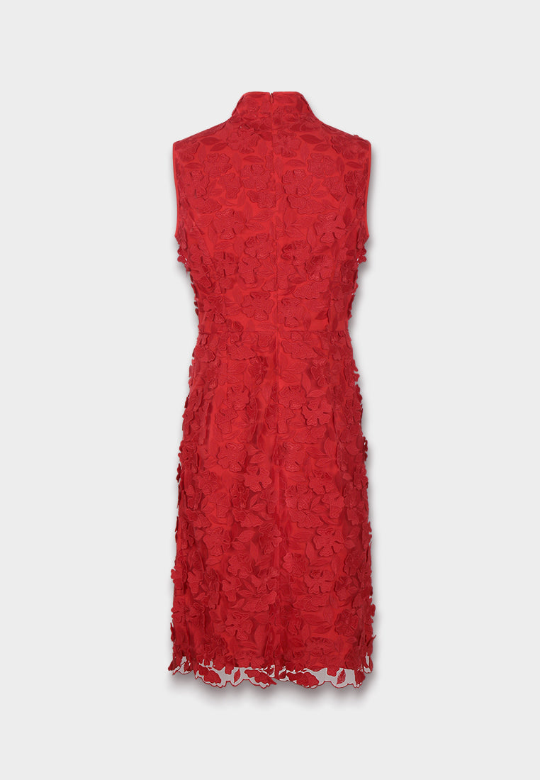 Scarlet Bloom Cheongsam Dress