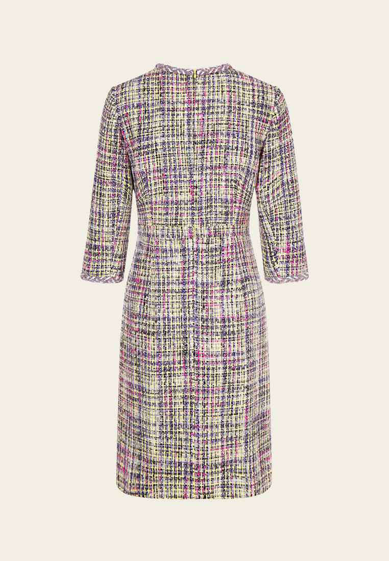 Braided Hem Tweed Dress