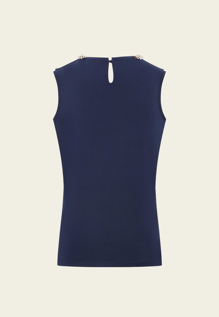 Embellished Chain-detail Sleeveless top