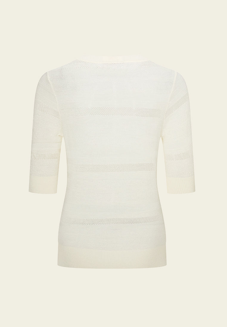 Stripped Knitted Slim-fit Top