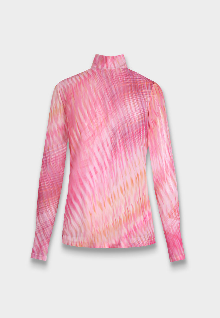 Ripple Bloom High-Neck Top