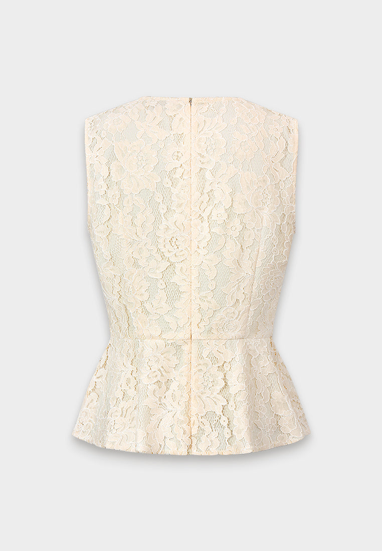 Dentelle Peplum Top