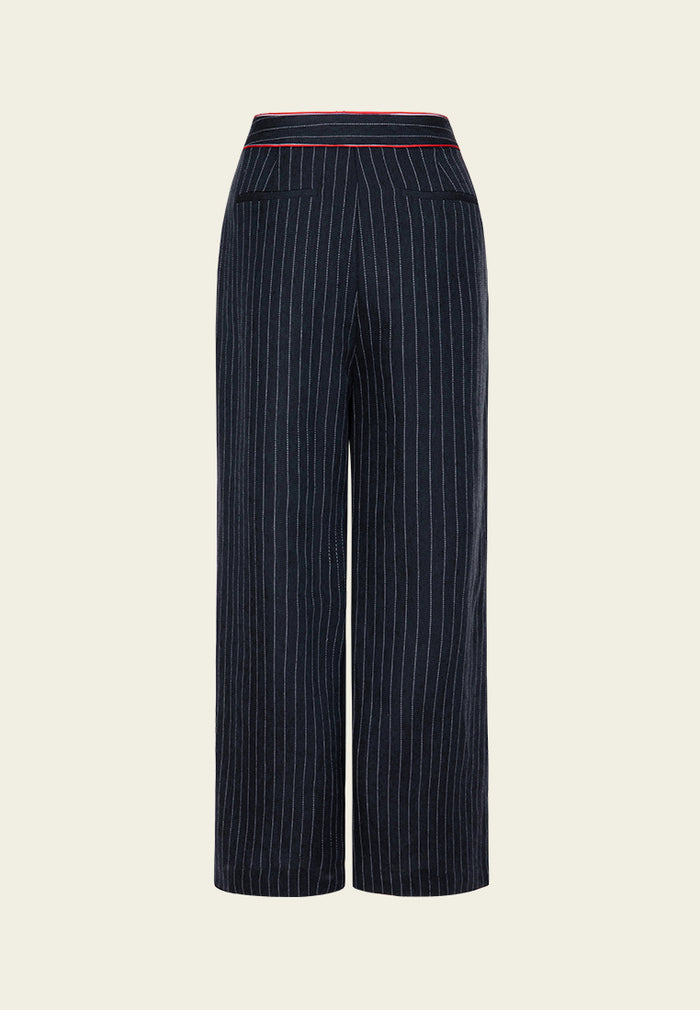 Herringbone Stripped Outlined-side seam Trousers