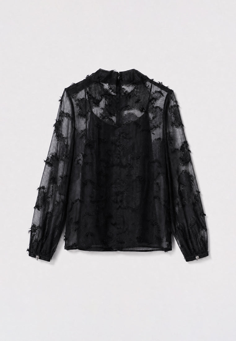 Noir Dentelle Cristal Blouse