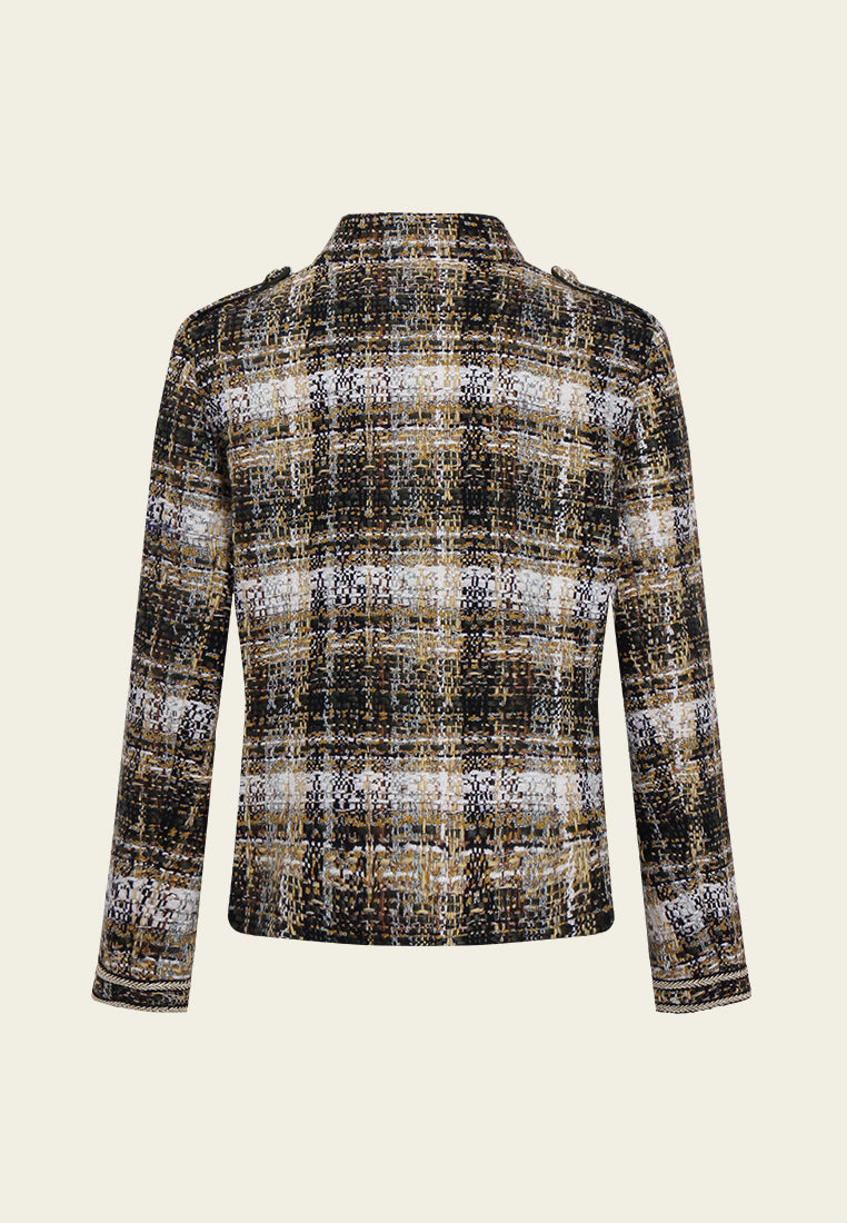 Checked Gardient Golden-trim Jacket