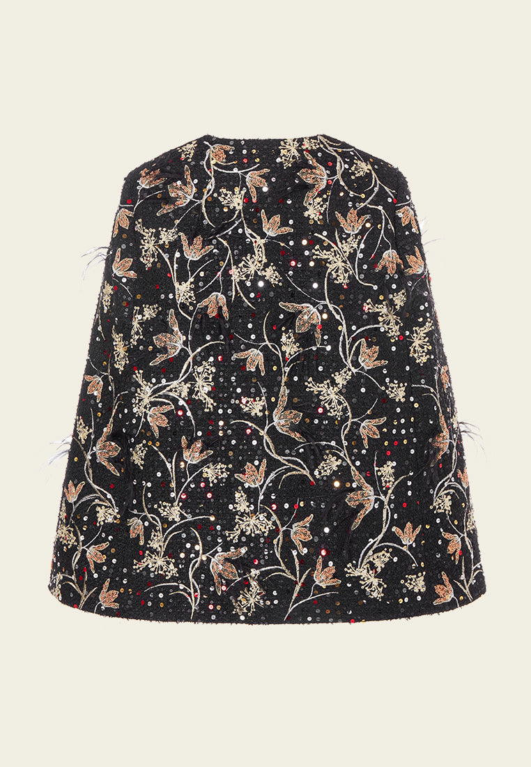Motif-embroidered Prestige Luxe Oriental Cape