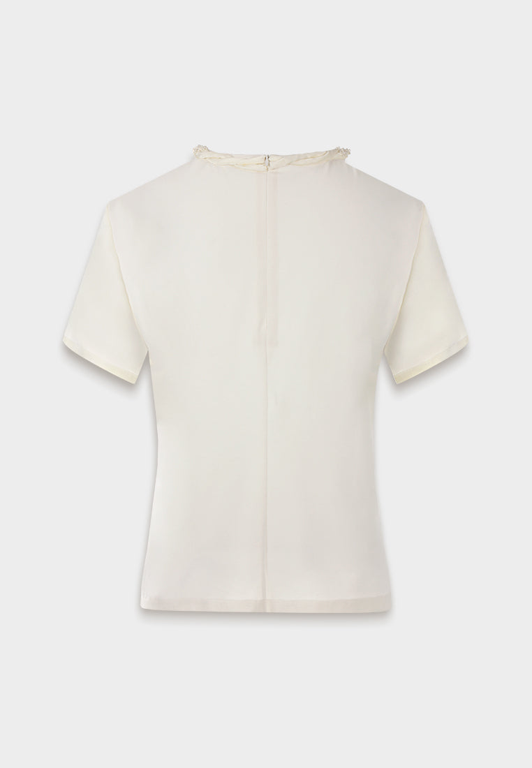 Silk Crepe Satin Embellished Blouse