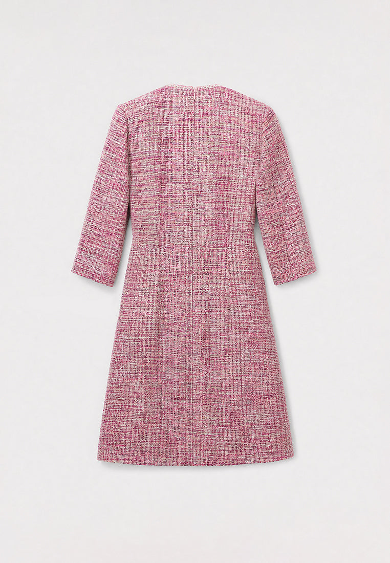 Rose Tweed Élégance Dress
