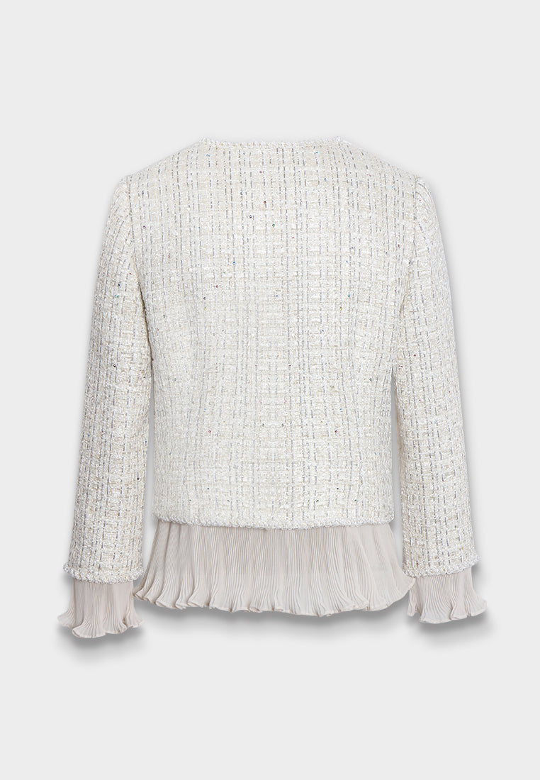 Crème Dentelle Chiffon Jacket