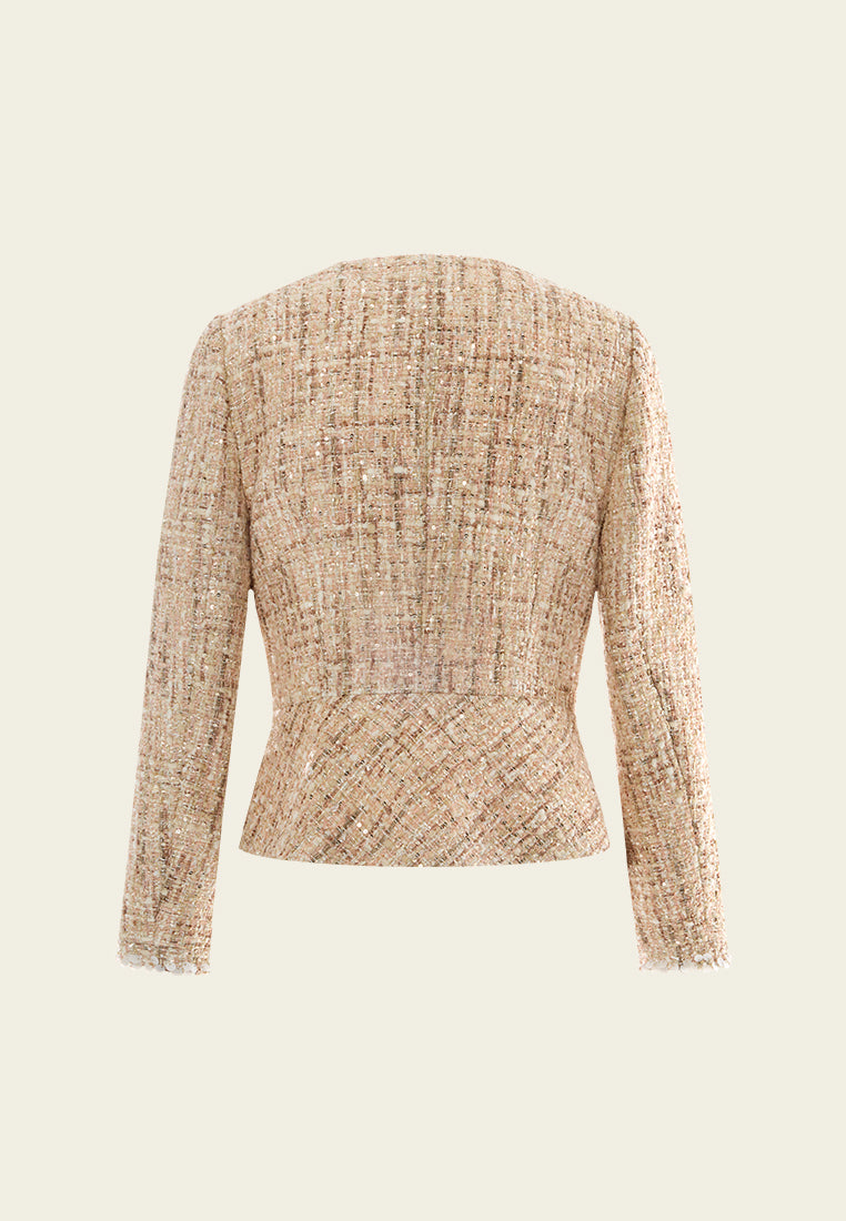 Flap-pocket Lurex Tweed Jacket