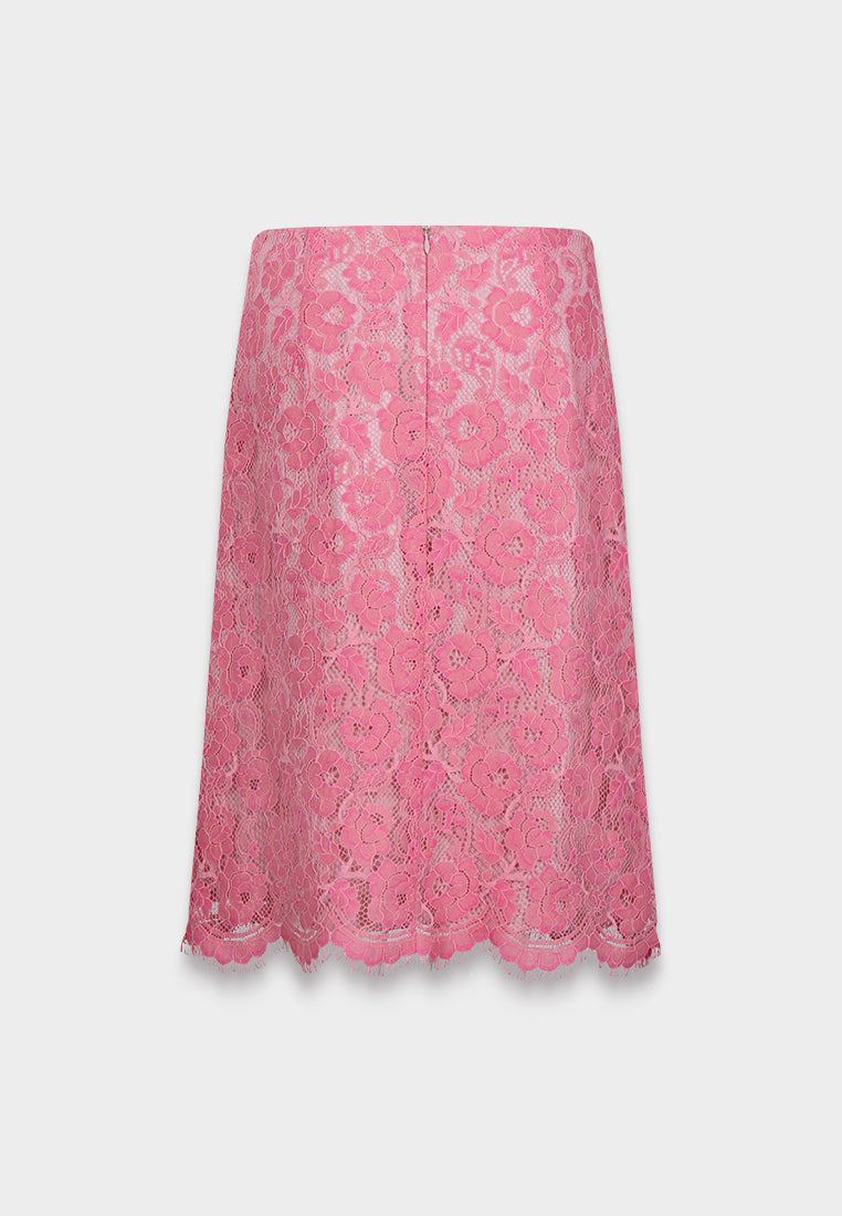 Blush Elegance Lace Skirt