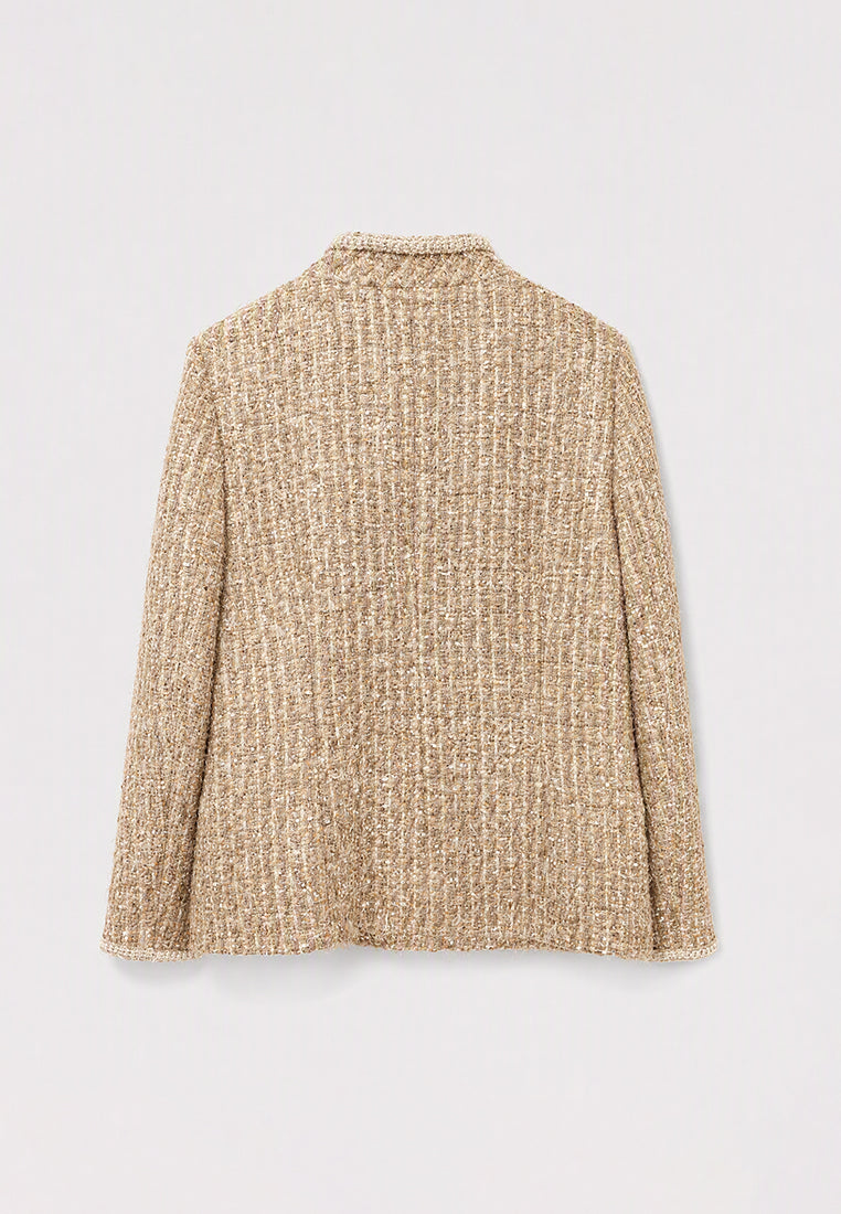 Beige Tweed Tresse Doré Jacket