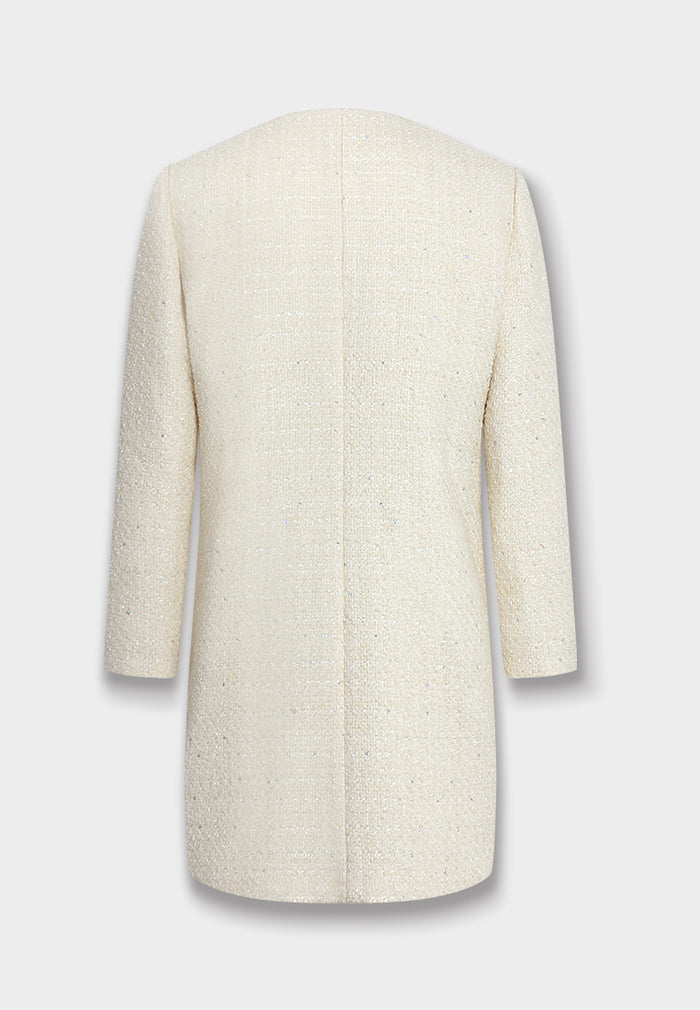 Crème Tresse Gold Button Coat