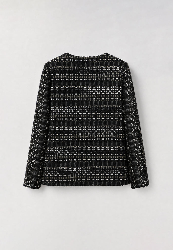 Noir Blanc Tweed Carreau Perlé Jacket