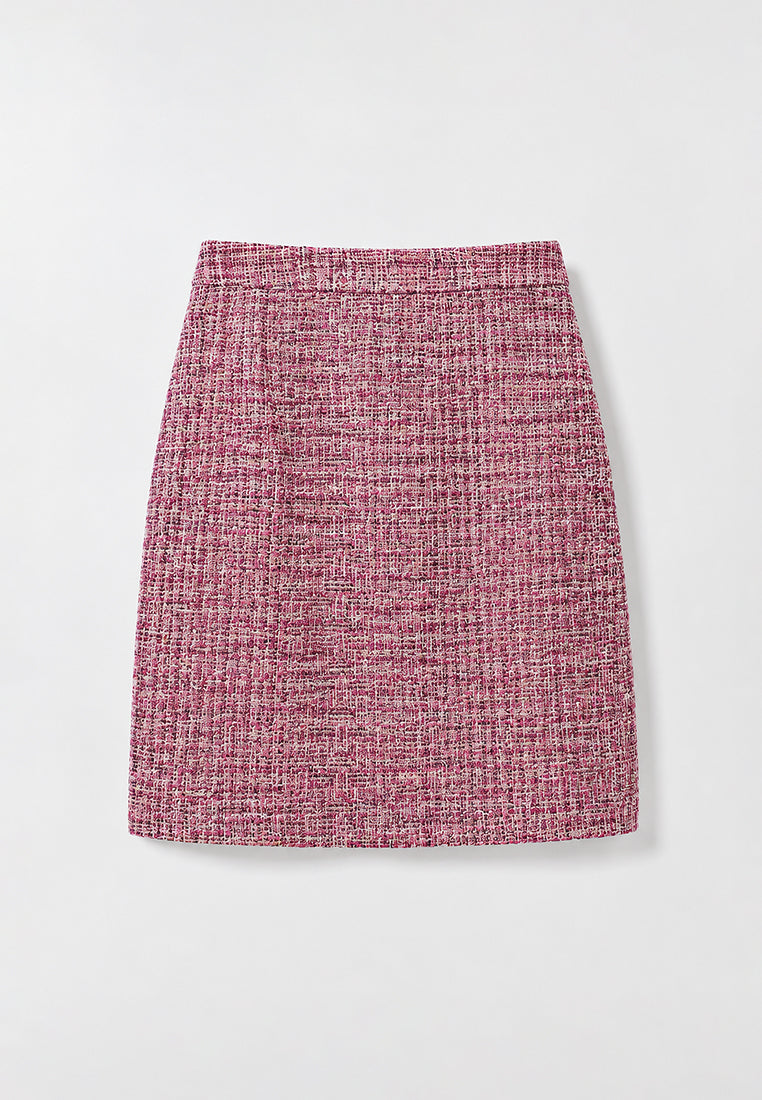 Rosé Jardin Floral Tweed Wrap Skirt