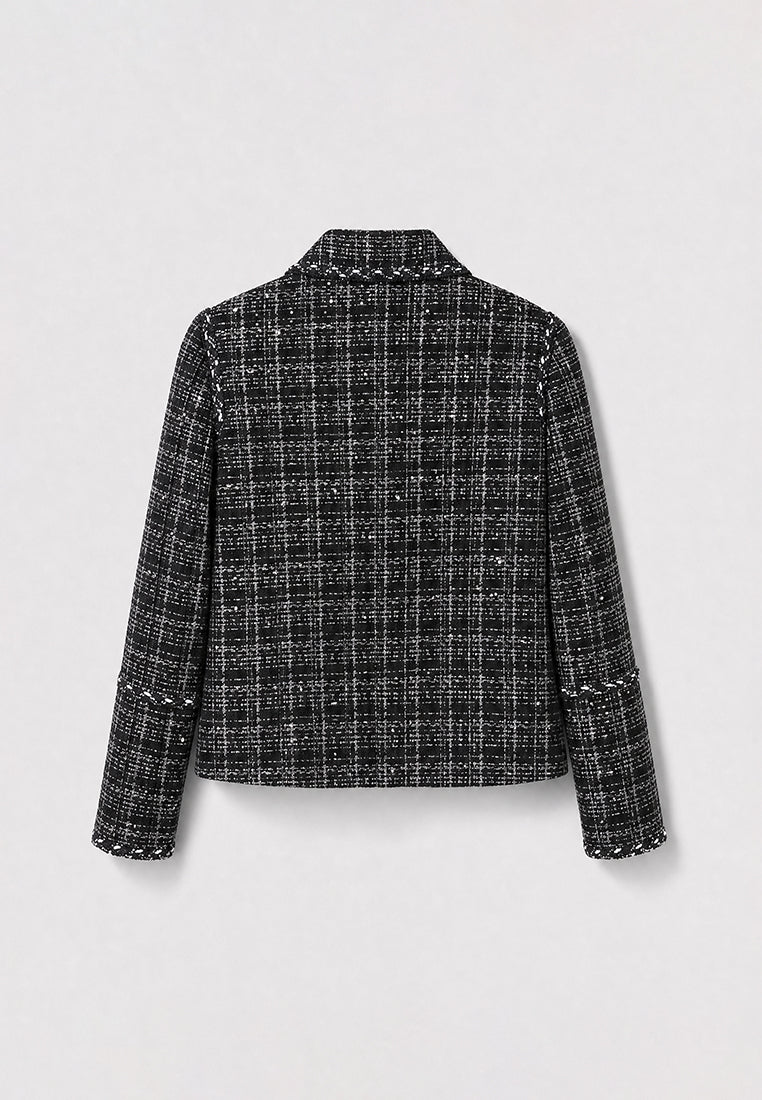 Noir Tweed Checkered Jacket