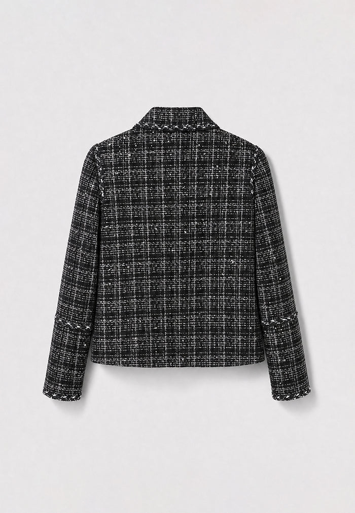 Noir Tweed Checkered Jacket