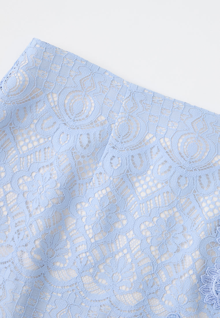 Embellished Butterfly Appliqué Lace Skirt