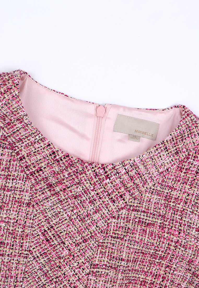 Rose Tweed Élégance Dress