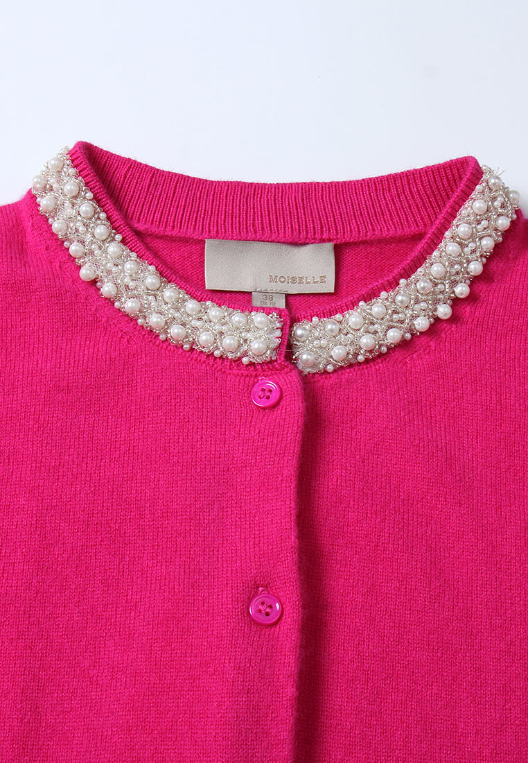 Broderie Fleurie Ribbed Knit Top