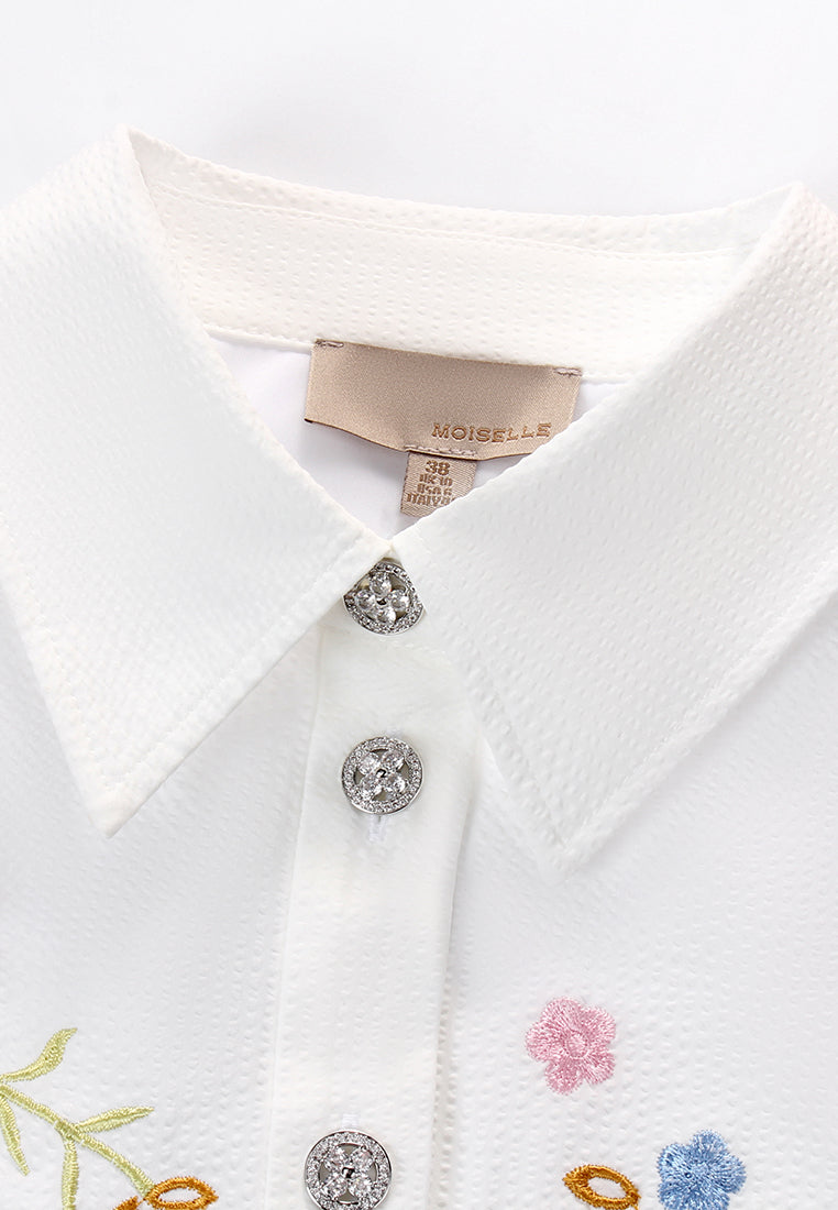 Chroma Blossom Brodé Blouse