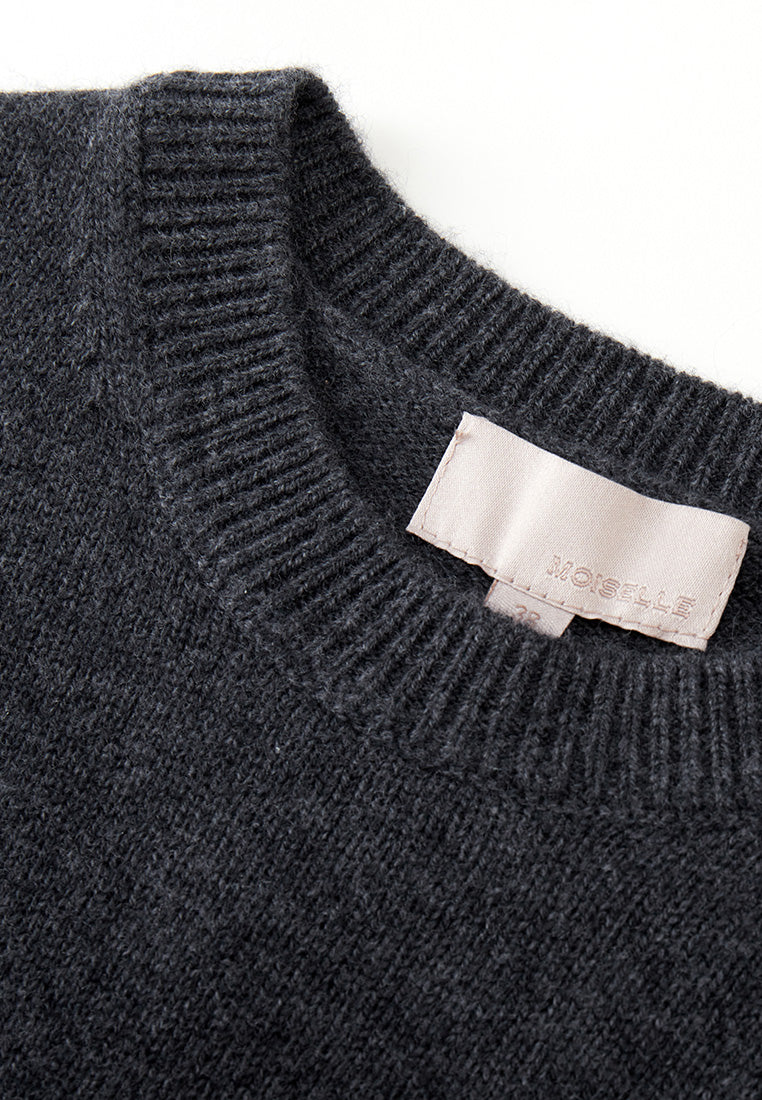 Crew-neck Logo-patch Embroidered Jumper